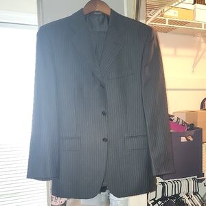 Jones New York Men's Charcoal Pinstripe Suit